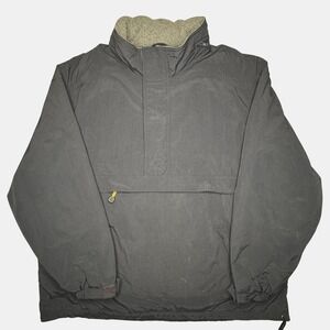 Vtg Eddie Bauer Jacket Mens XL Navy Polartec Anorak Pullover Fleece Lined Y2K